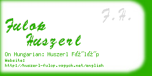 fulop huszerl business card